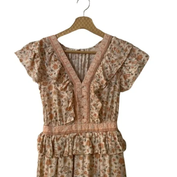 Elegant Floral Maxi Dress with Ruffle Details - Picture 5 of 16